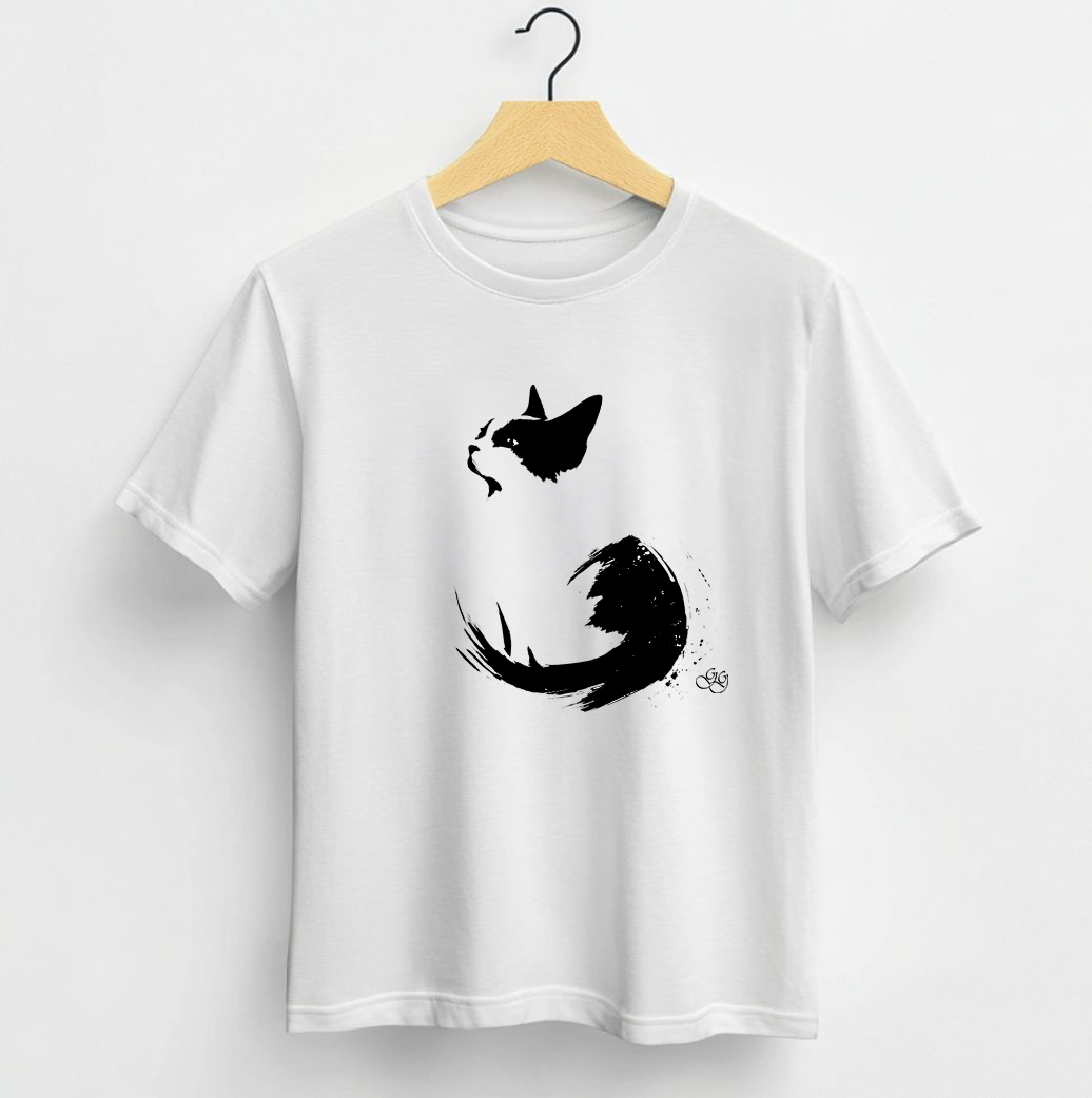 Camiseta Silueta Gato Negro - Imagen 3