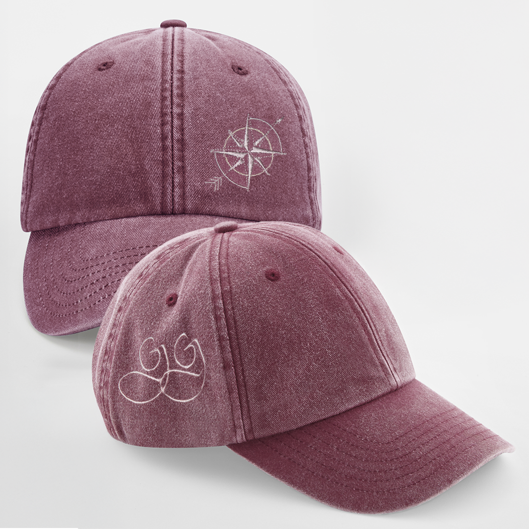 Gorra Granate Orgánica con Rosa de los Vientos