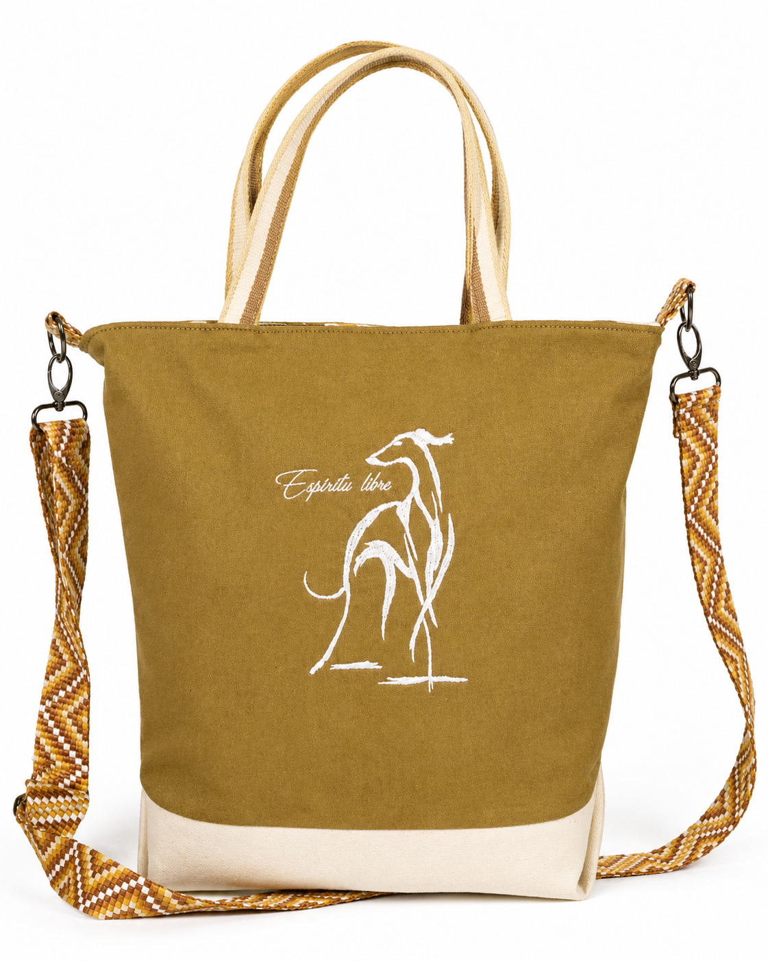 Bolso Galgo reversible artesanal beige y camel | Hecho a mano - Imagen 3