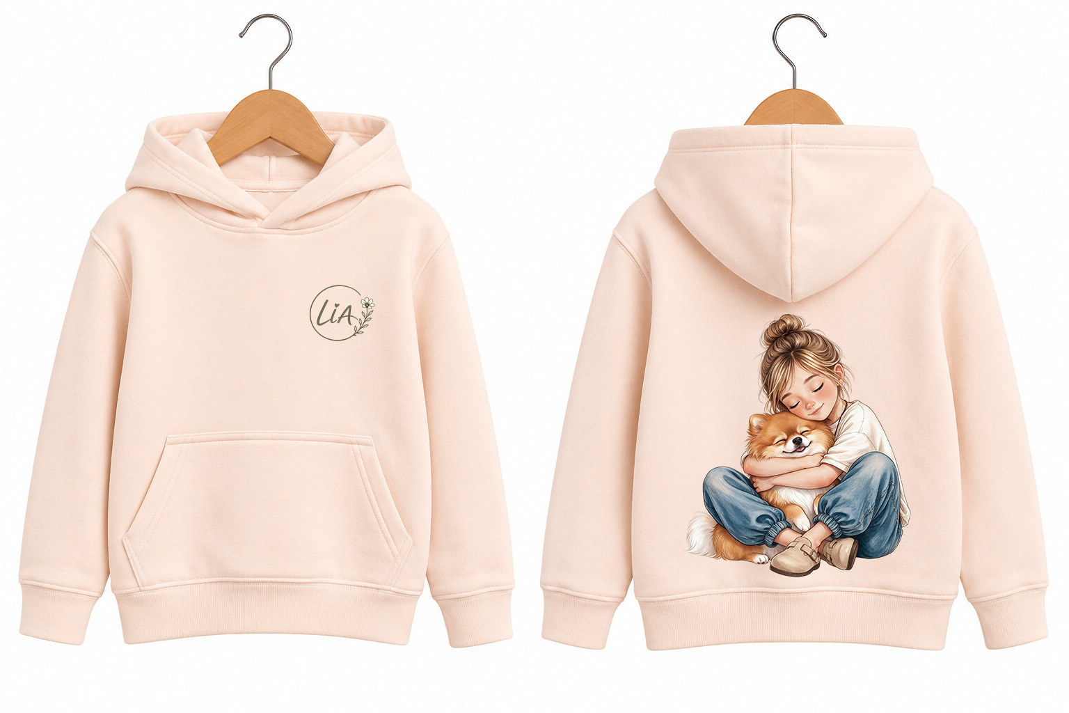 Sudadera Lía & Sira – Rosa Polvo | Niña y Adulta - Imagen 3