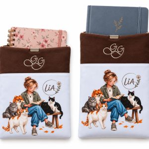 Funda artesanal acolchada – Lía y sus mascotas