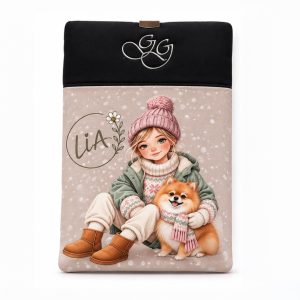 Funda artesanal para iPad 11” – Lía y Sira en invierno